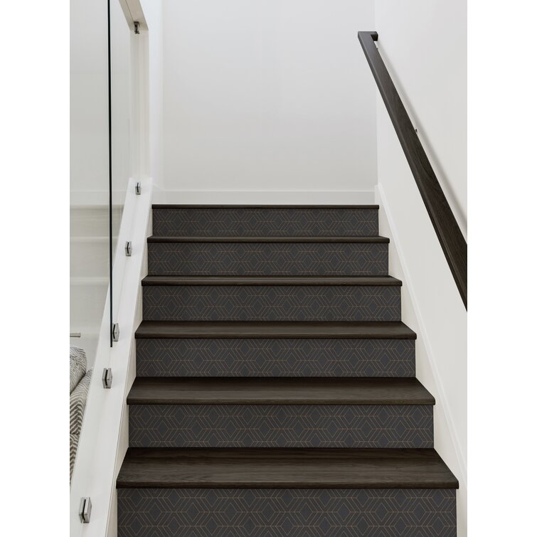 Diamond Geometric Art Deco Lines Peel And Stick Stair Riser Strips